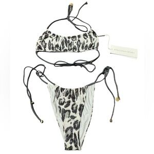 STELLA MCCARTNEY**Silver Leopard Bikini Set***Small $389